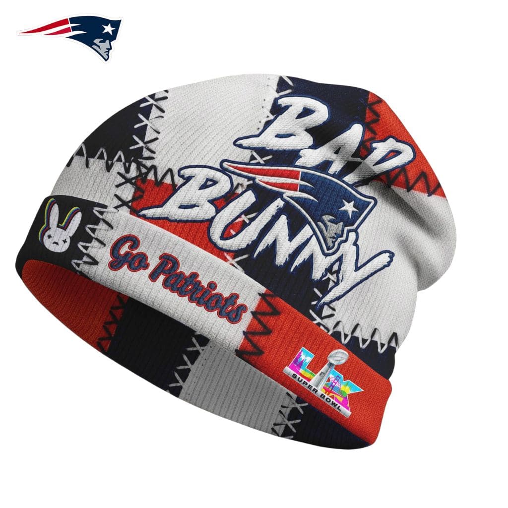 Bad Bunny Go Patriots SB 2026 Beanie Hat