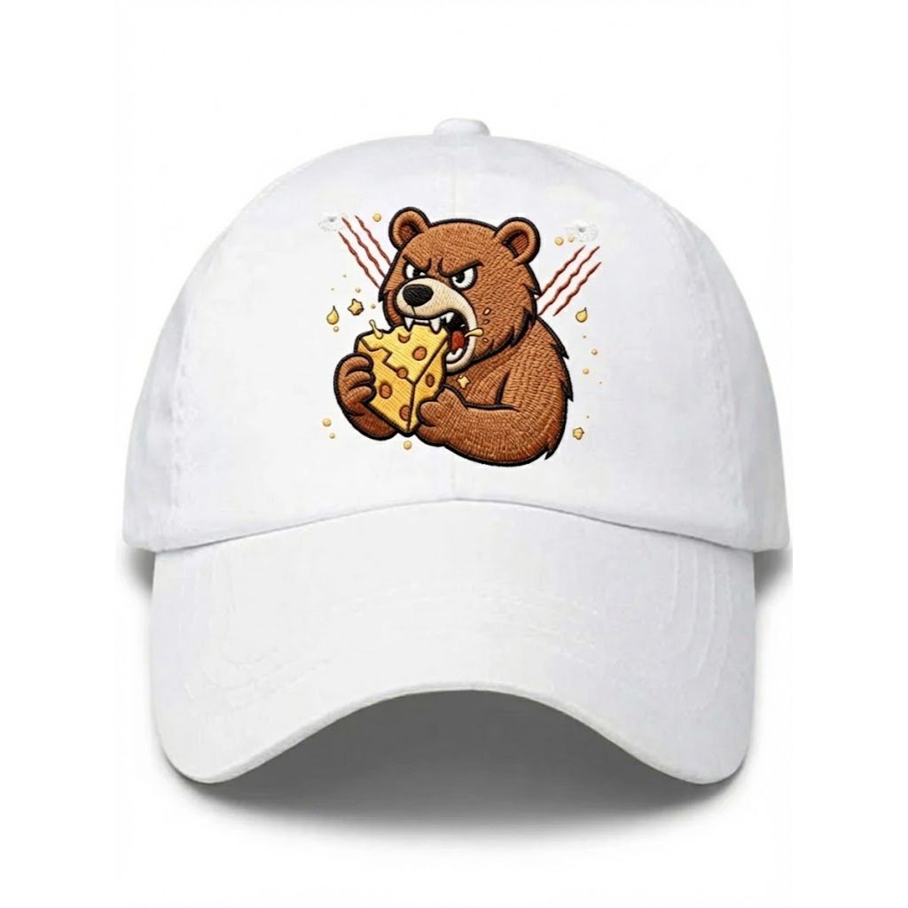 Bears Eating Cheese Football Lover Print Hat