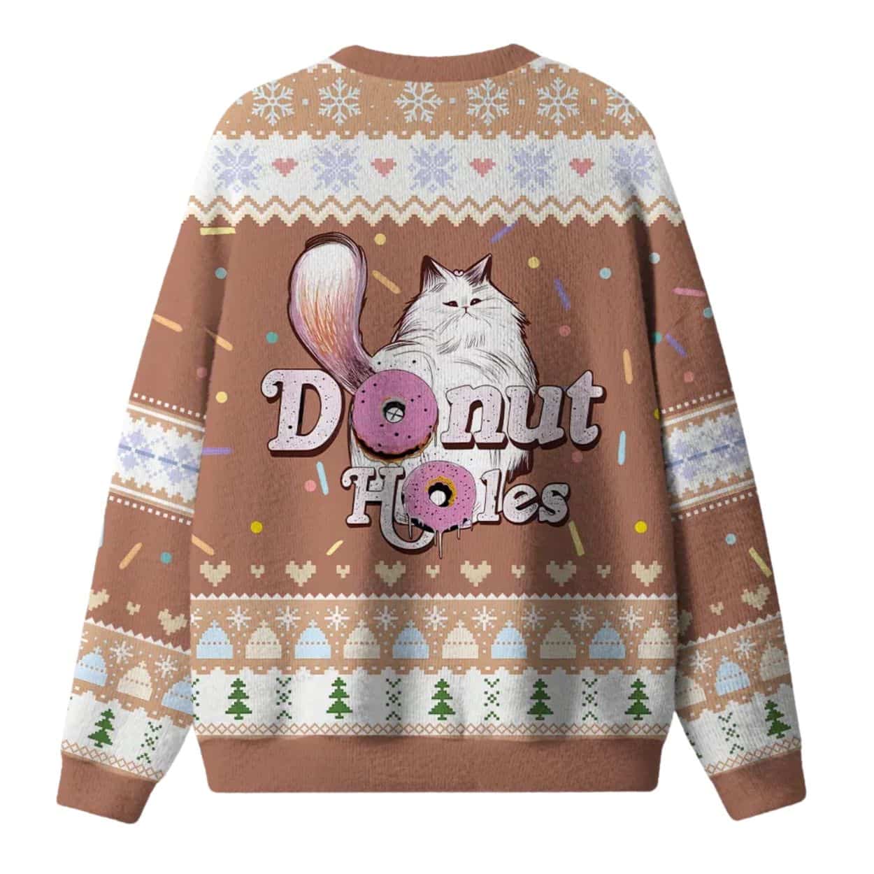 Donut Holes Cat Funny Christmas Ugly Sweater