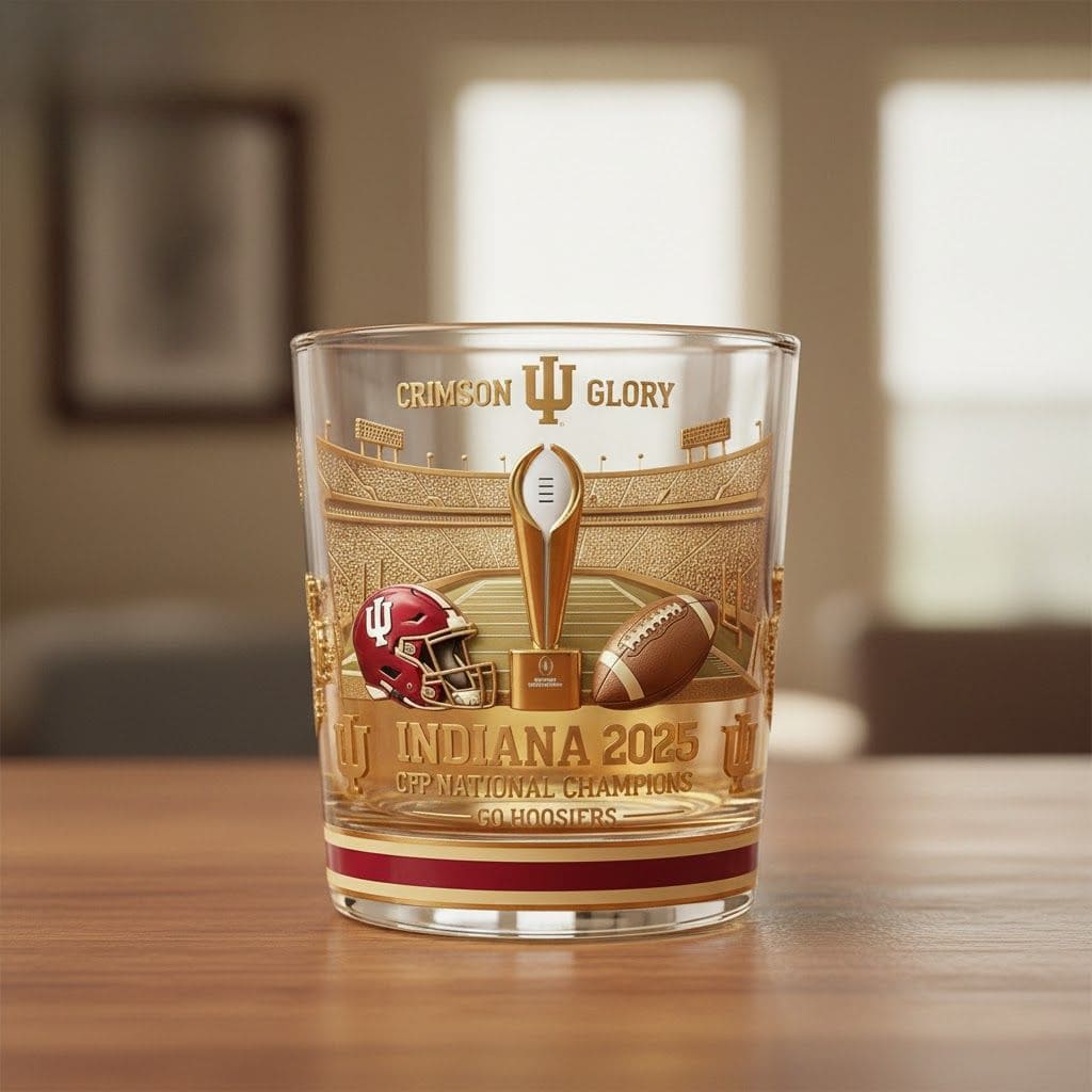 Indiana Hoosiers 2026 National Champions Whiskey Glass