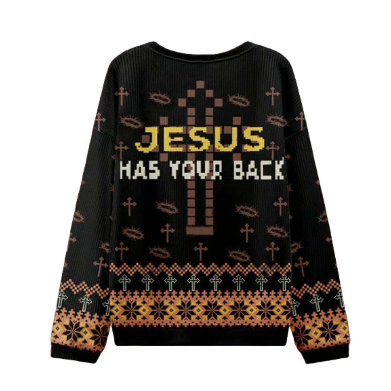 Jesus Has Your Back Ugly Christmas Sweatshirt