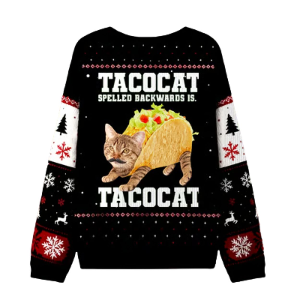 Tacocat Spelled Backwards Is Tacocat Ugly Christmas Sweater