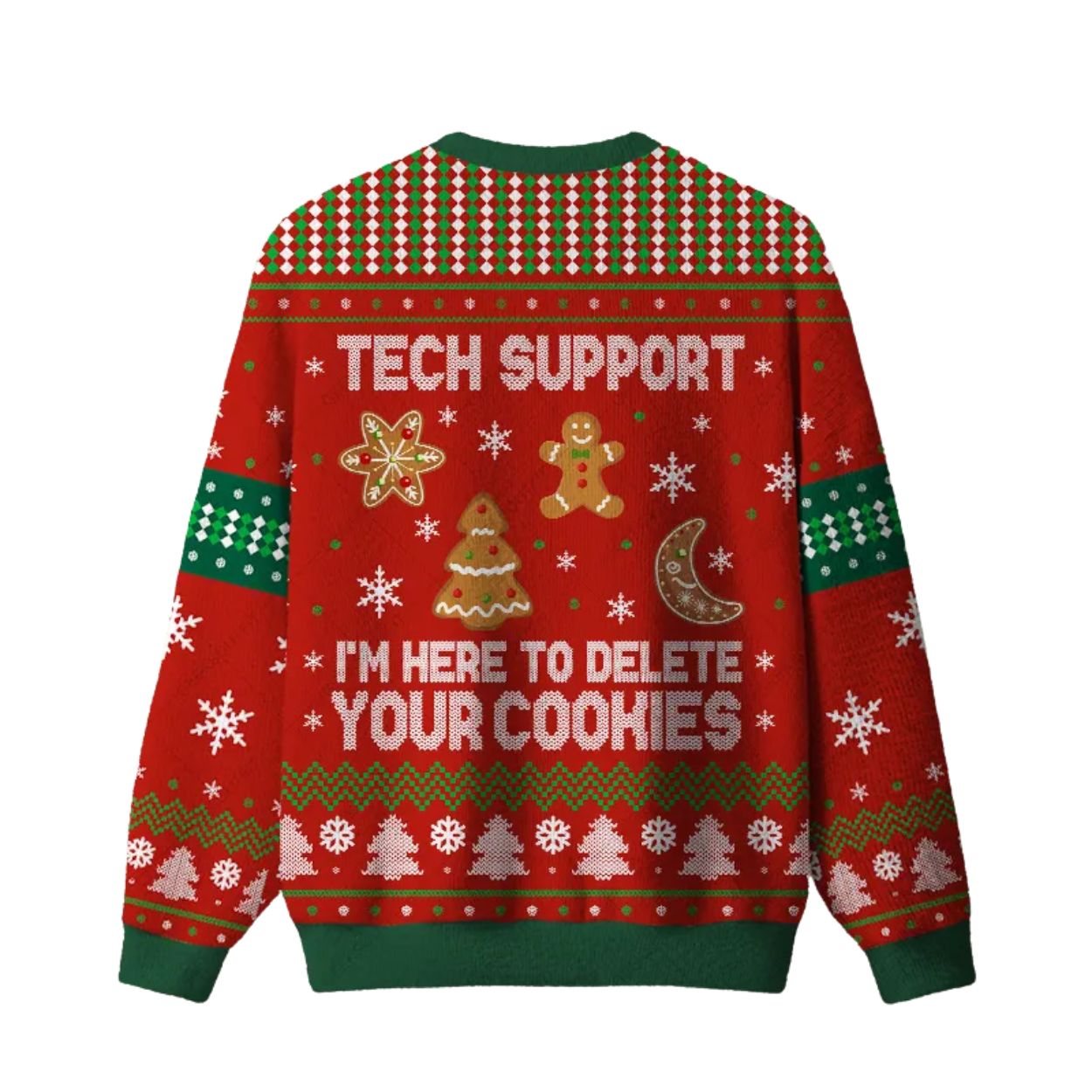 Tech Support Computer Programmer Red Ugly Christmas Sweater