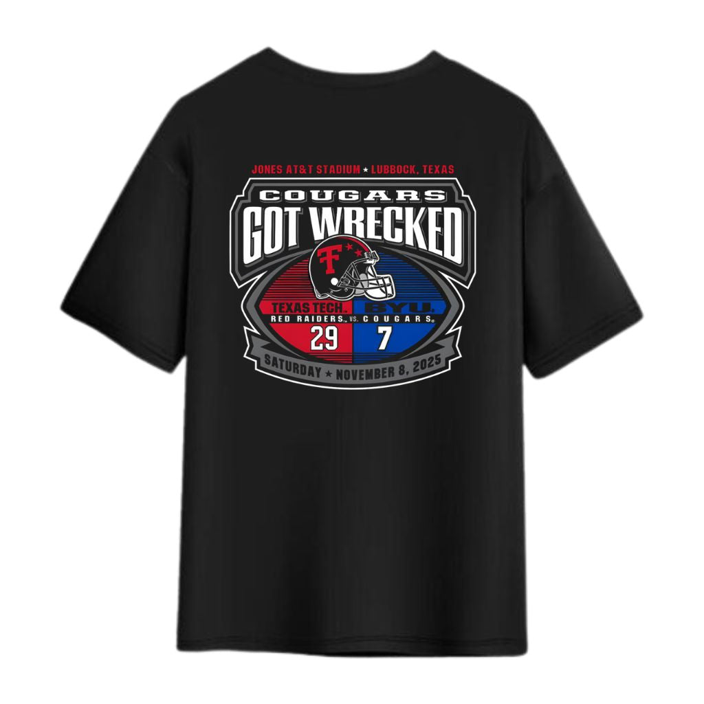 Texas Tech 2025 Wrecked BYU Gameday Score Shirt