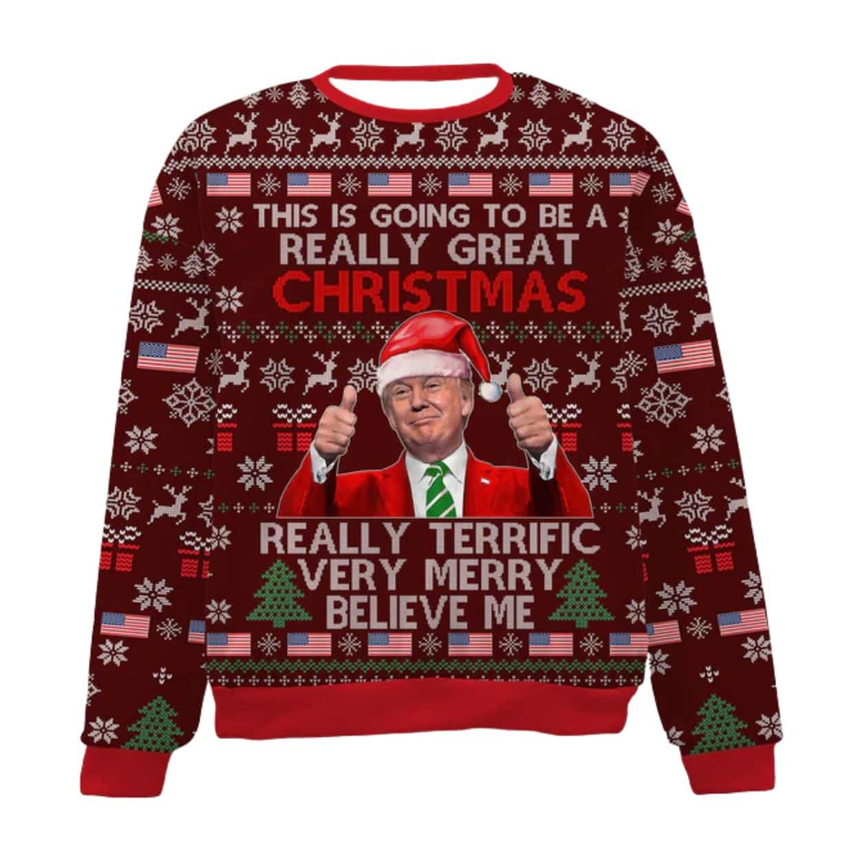 Trump Really Great Christmas Ugly Sweater