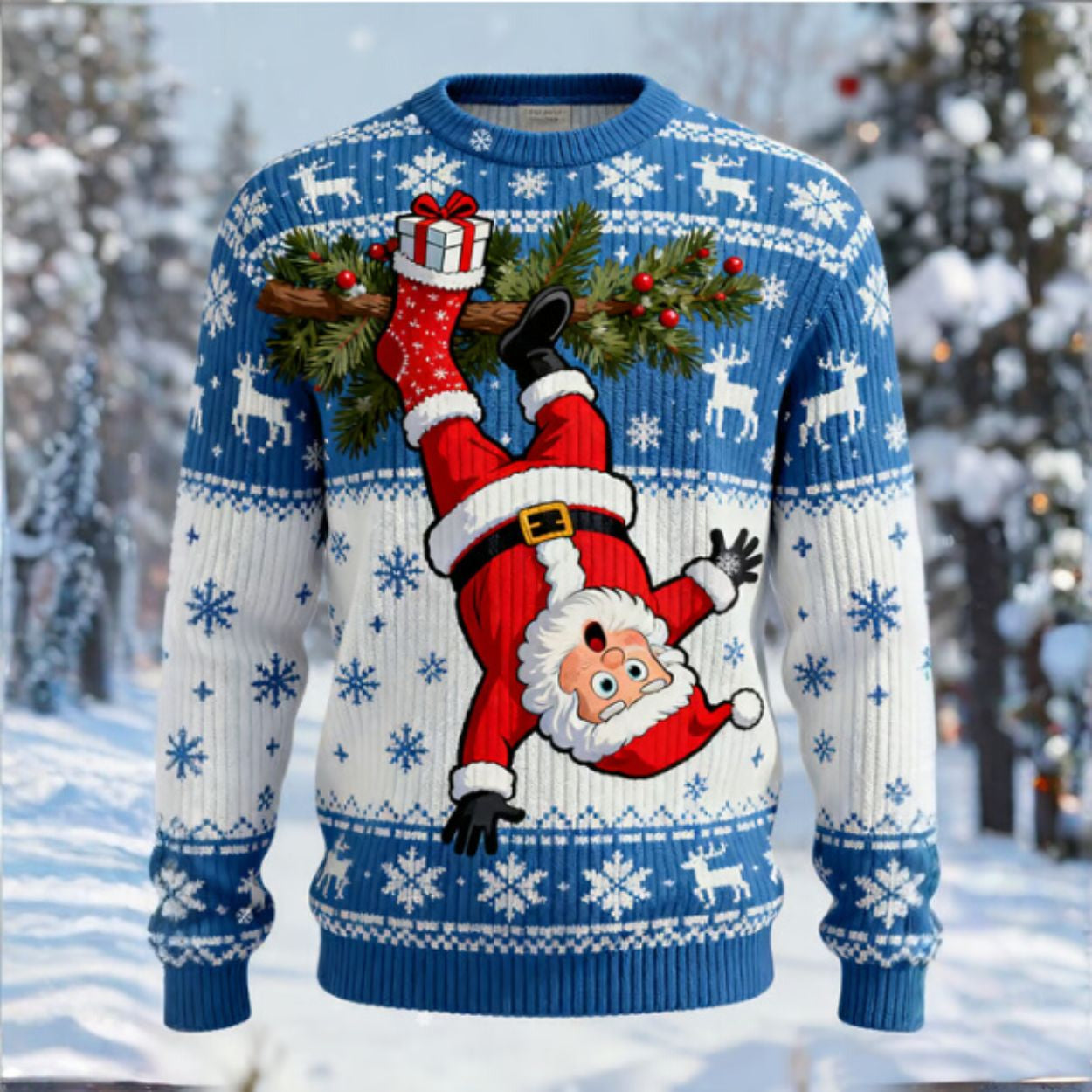 Upside Down Santa Ugly Christmas Sweater