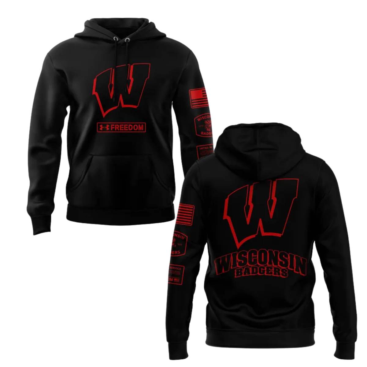 2025 Coach Luke Fickell Wisconsin Badgers Football Freedom Hoodie