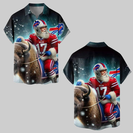 2025 Football Bills Santa Hawaiian Shirt