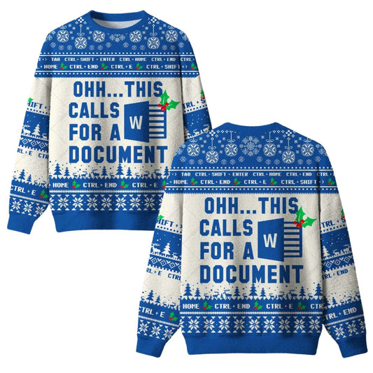 2025 Ohh This Calls For A Document Ugly Christmas Sweater