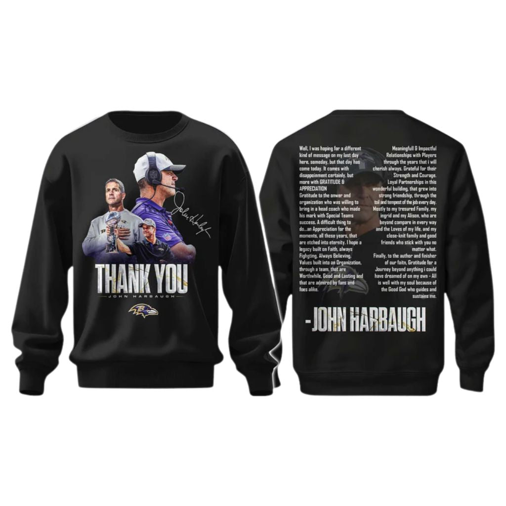 2026 Ravens Thank You John Harbaugh Shirt
