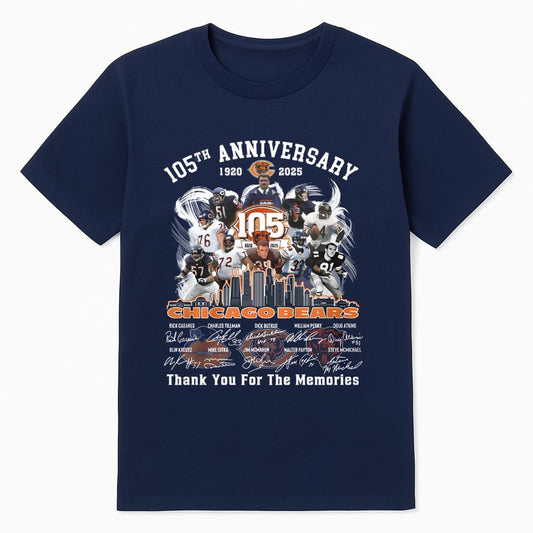 Bears 105th Anniversary 1920-2025 Skyline Signatures Shirt