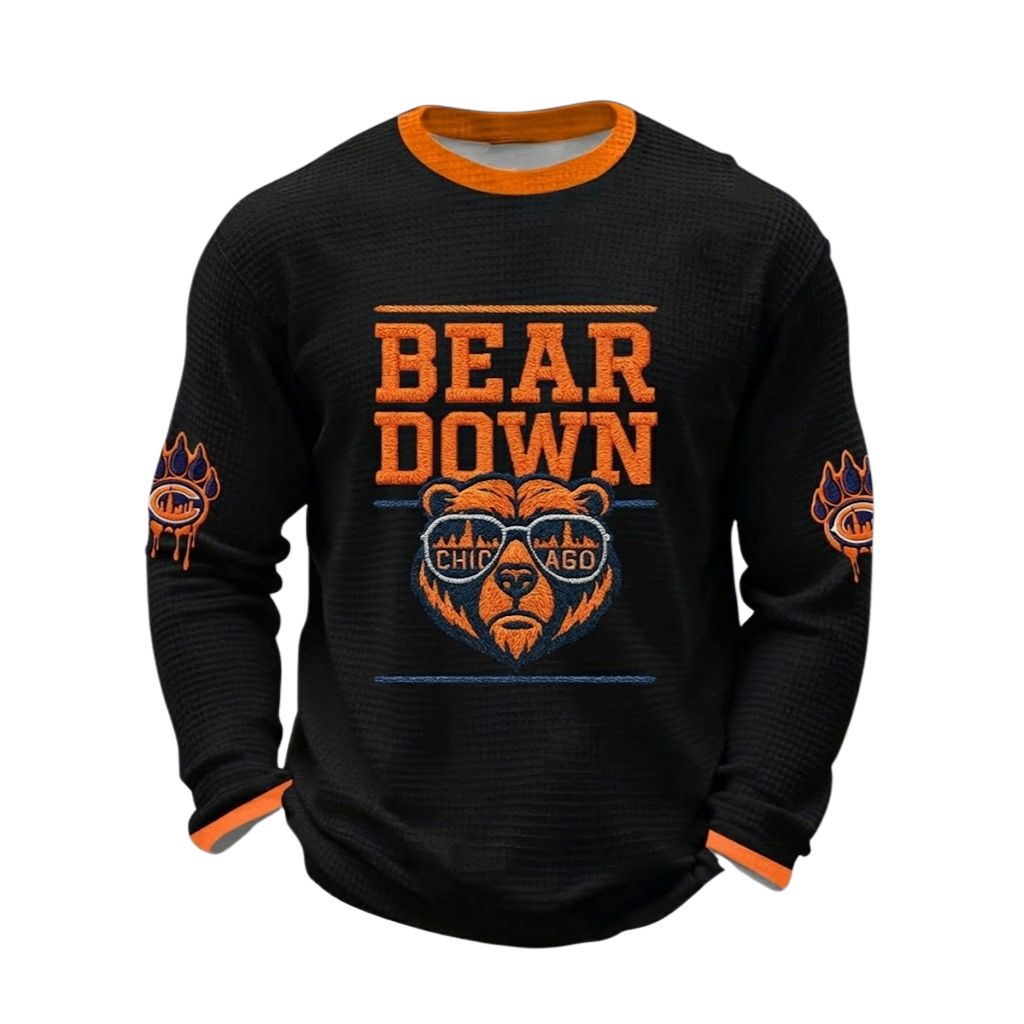 Bears Down Football Fans Gameday Casual Waffle Sweatshirt