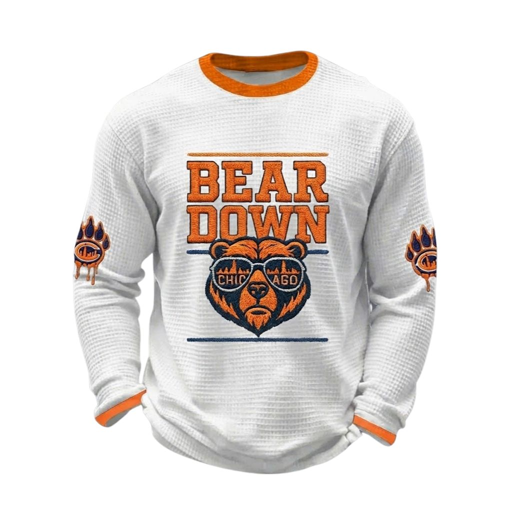 Bears Down Football Fans Gameday Casual Waffle Sweatshirt