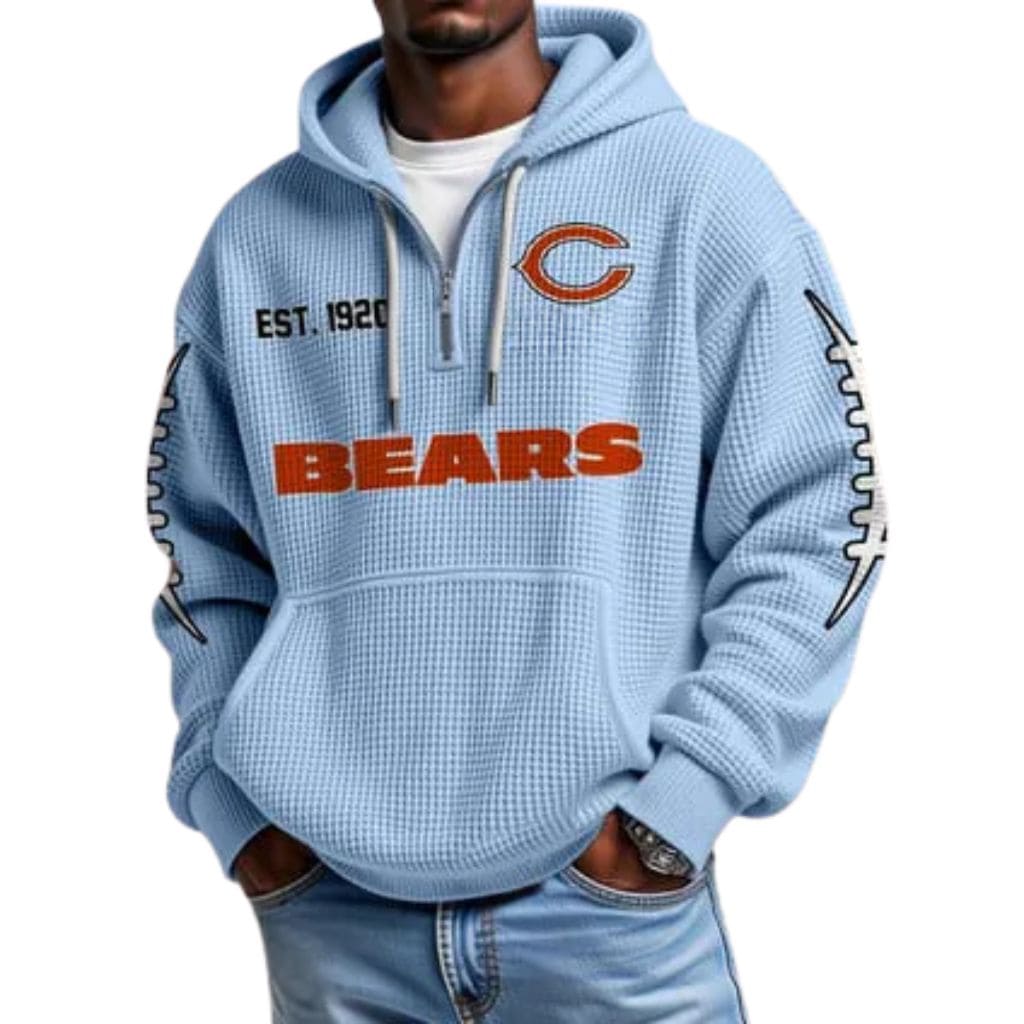 Bears EST 1920 Half Zip Waffle Hoodie 