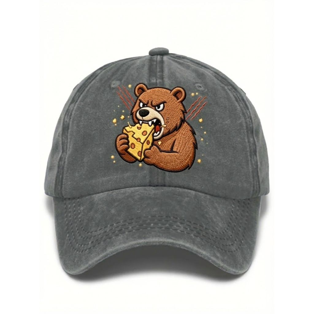Bears Eating Cheese Football Lover Print Hat
