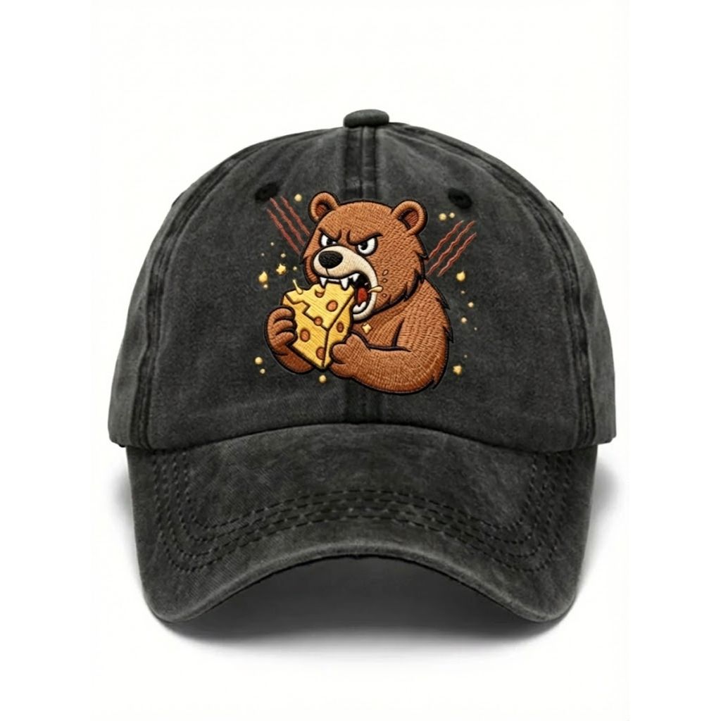 Bears Eating Cheese Football Lover Print Hat