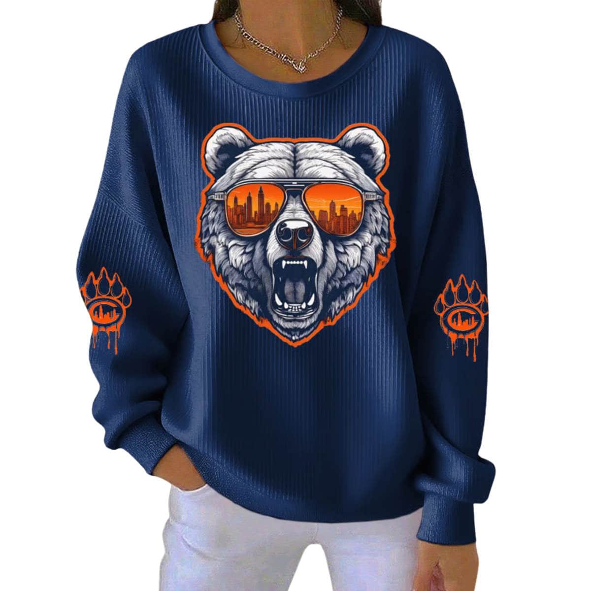 Bears Football Print Knitted Sweater