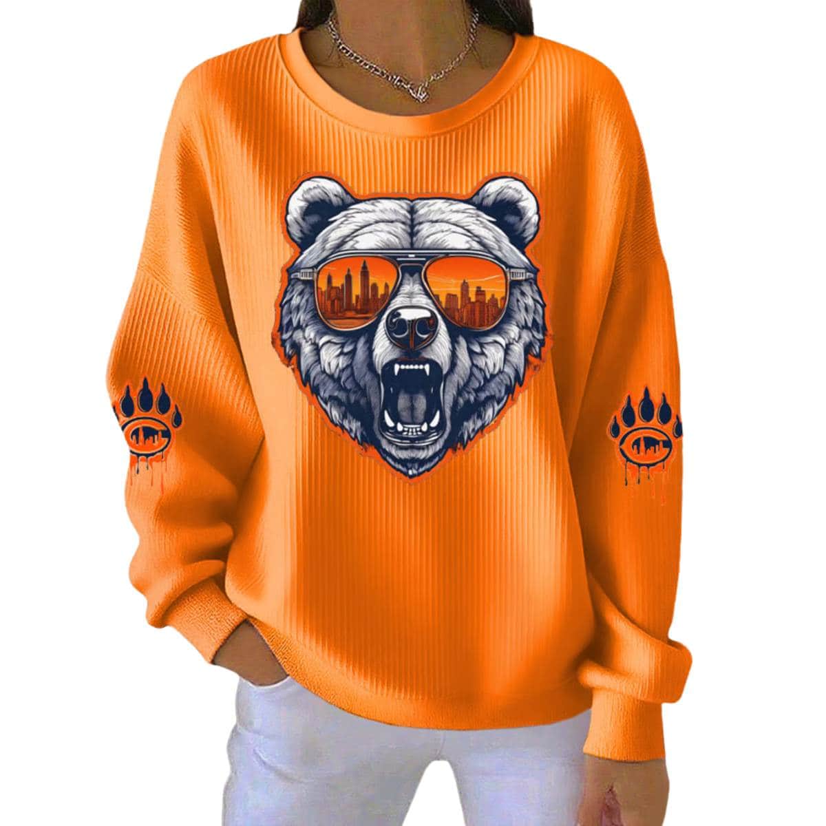 Bears Football Print Knitted Sweater