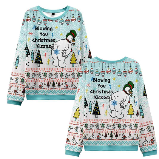 Blowing You Christmas Kisses Ugly Christmas Sweater