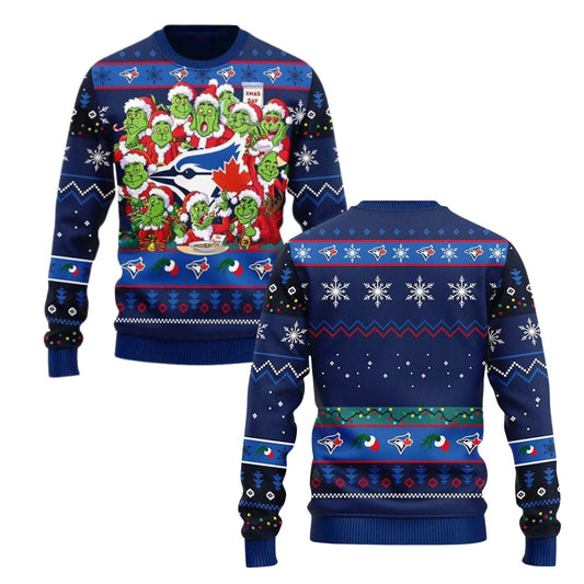 Blue Jays Grnch Xmas Day Ugly Christmas Sweater