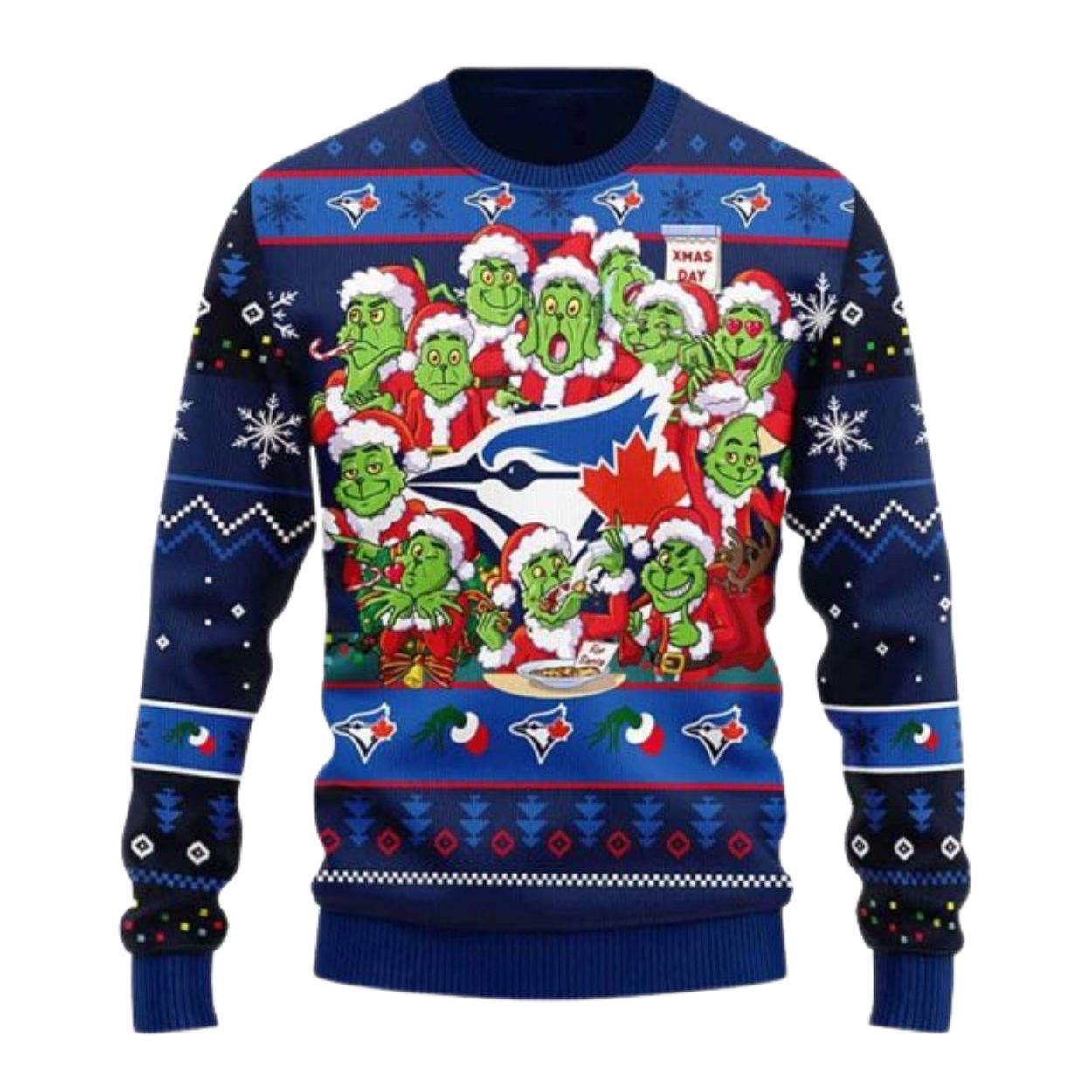 Blue Jays Grnch Xmas Day Ugly Christmas Sweater