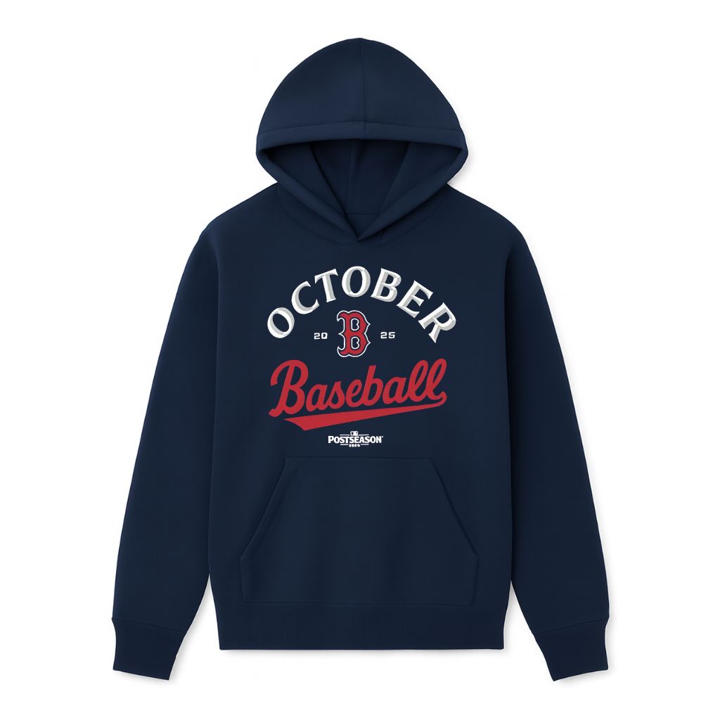 Boston Red Sox October Baseball 2025 Hoodie