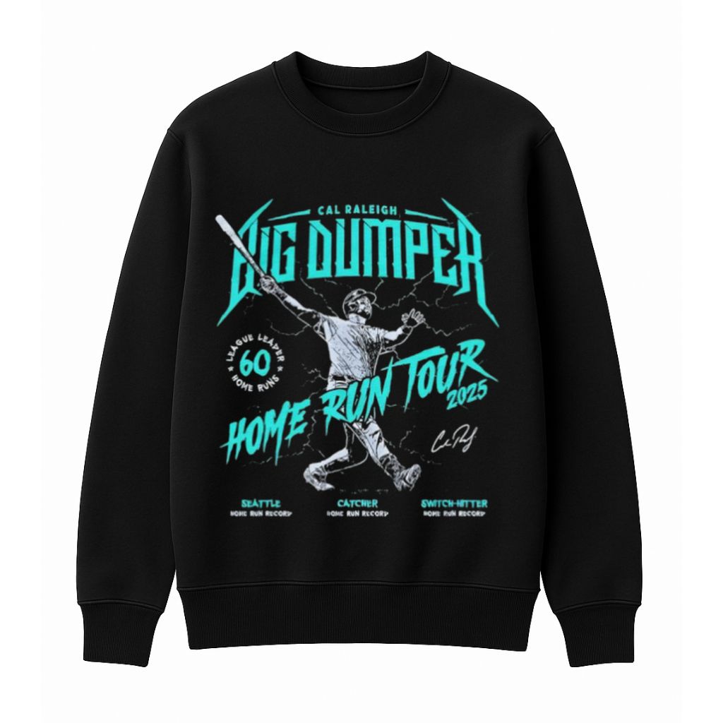 Cal Raleigh Seattle Mariners Big Dumper 60 Home Run Tour 2025 Signature Shirt