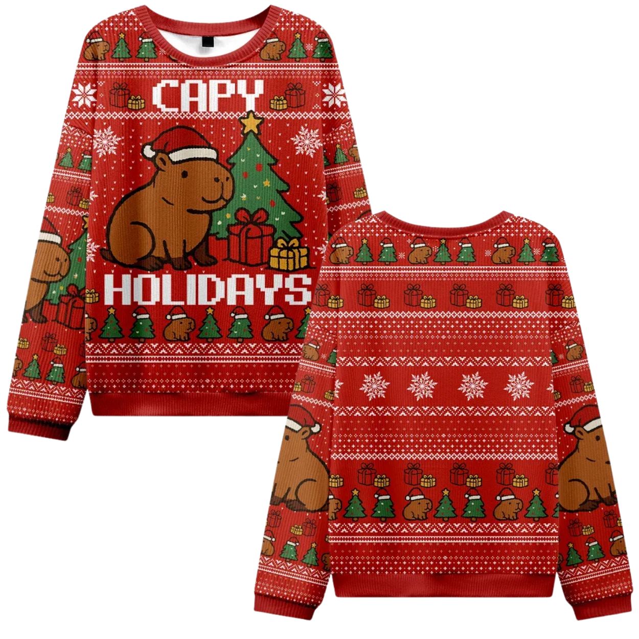 Capybara Celebration Holidays Ugly Christmas Sweater