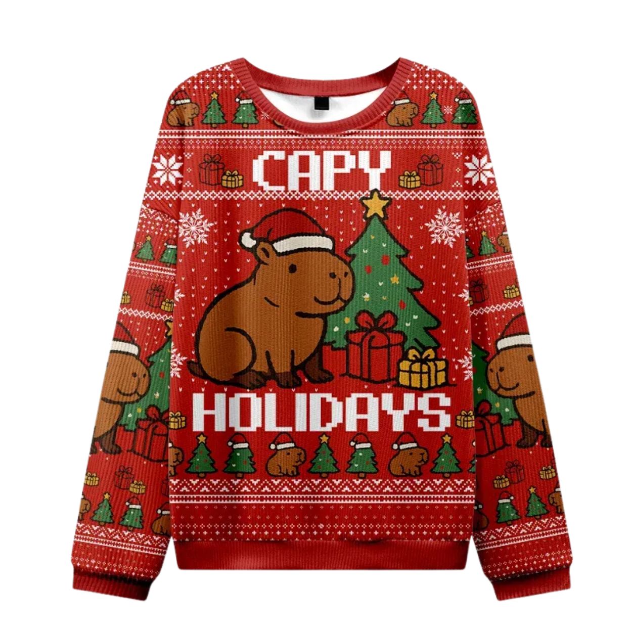 Capybara Celebration Holidays Ugly Christmas Sweater