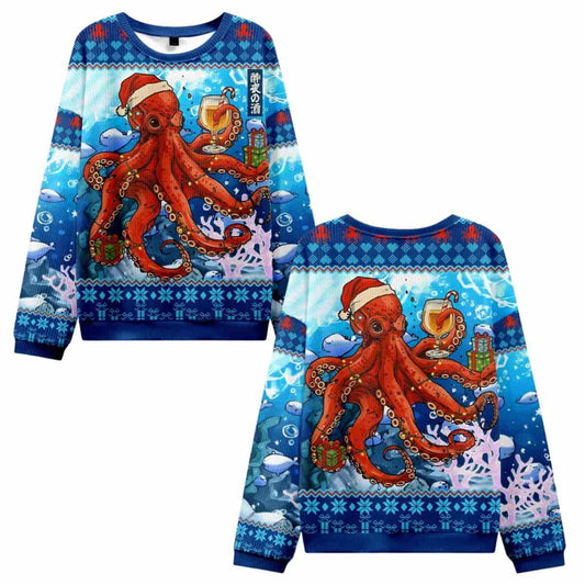 Christmas Santa Octopus Ugly Christmas Sweater