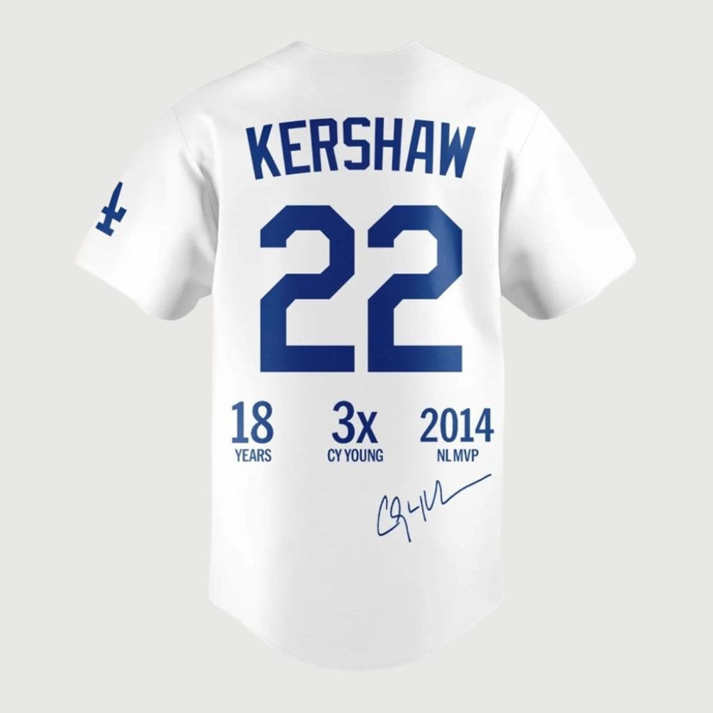 Clayton Kershaw Signed Thanks For The Legendary Memories Jersey