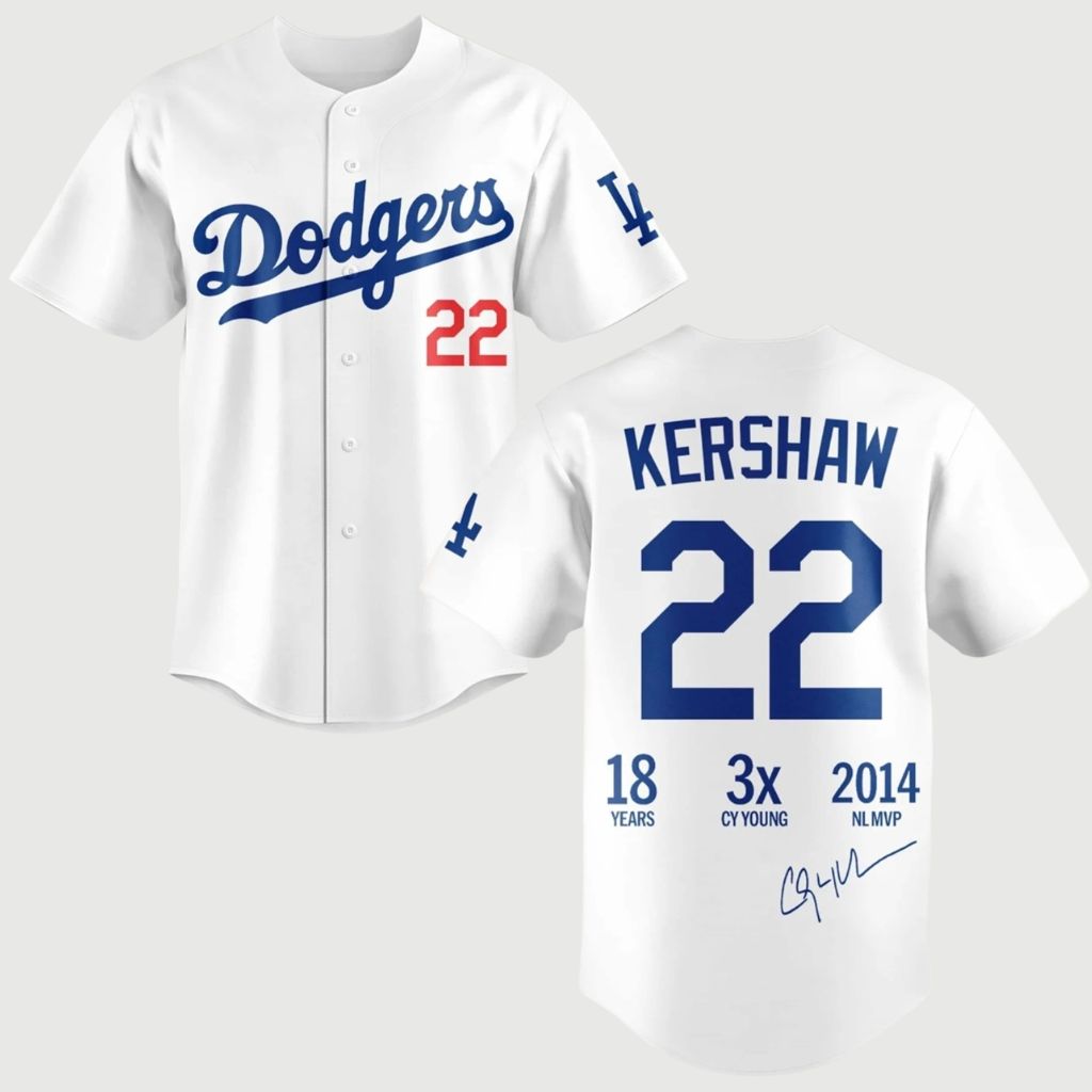 Clayton Kershaw Signed Thanks For The Legendary Memories Jersey