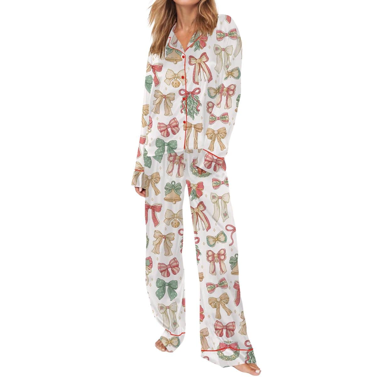 Coquette Christmas Bows Pajama Set