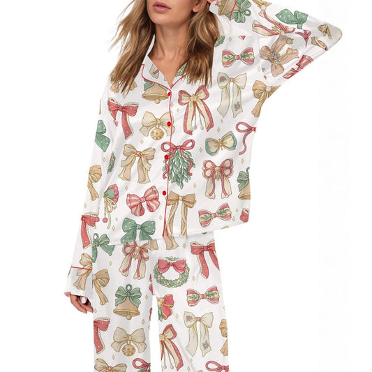 Coquette Christmas Bows Pajama Set