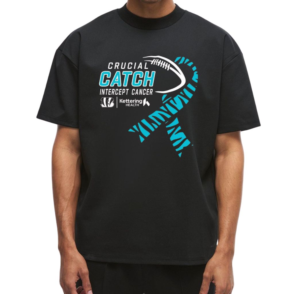 Crucial Catch Intercept Cancer Awareness Cincinnati Bengals Kettering Health Shirt 
