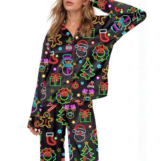 Cute Neon Christmas Pajama Set