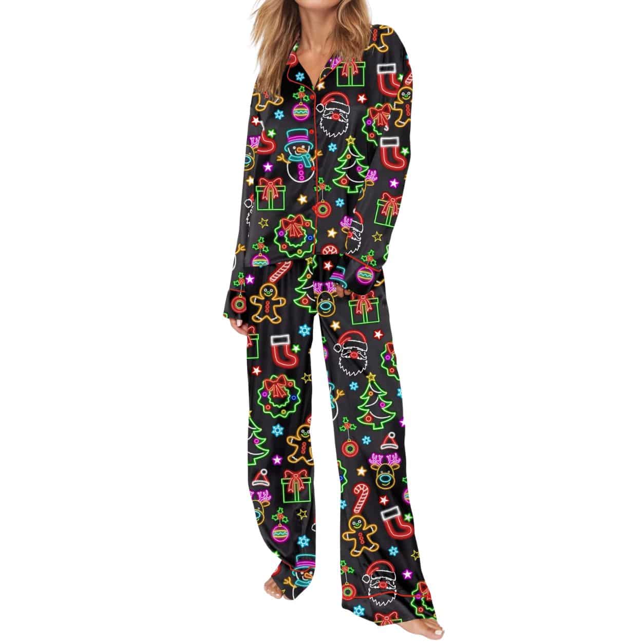 Cute Neon Christmas Pajama Set