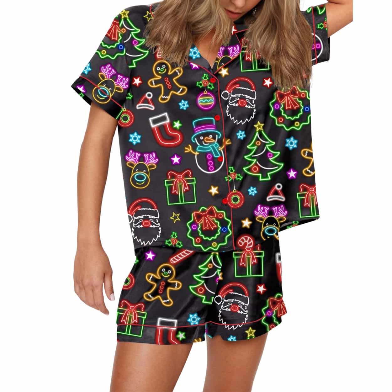 Cute Neon Christmas Pajama Set