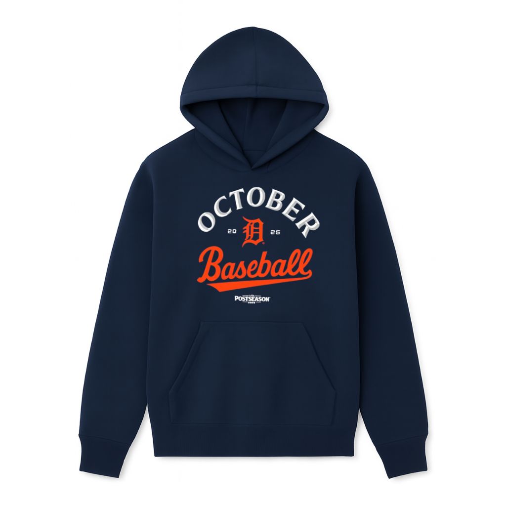 Detroit Tigers October Baseball 2025 Hoodie