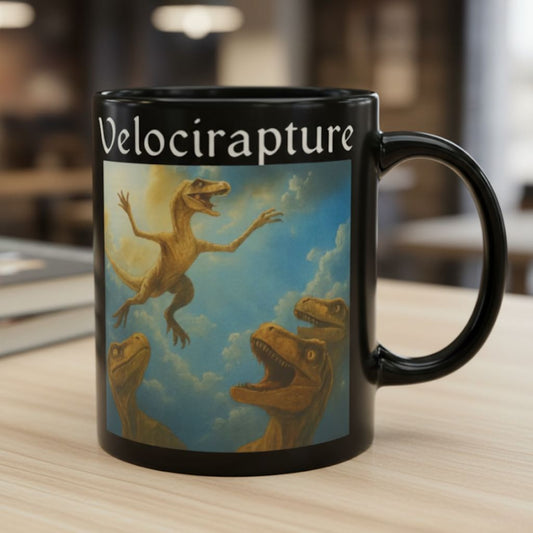 Dinosaur Velocirapture Mug Black