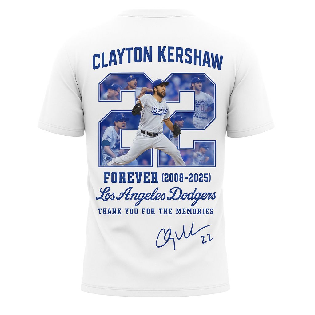 Dodgers Clayton Kershaw Forever 2008-2025 Thank You For The Memories Shirt