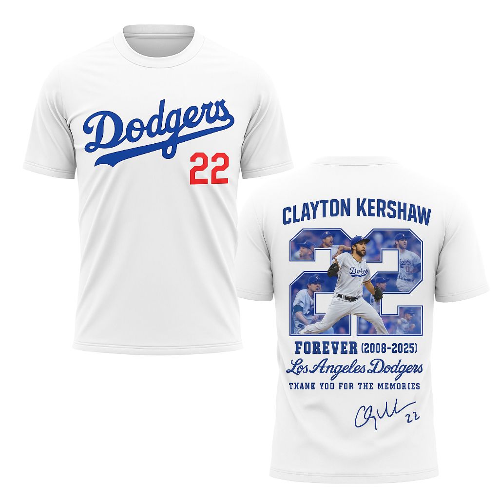 Dodgers Clayton Kershaw Forever 2008-2025 Thank You For The Memories Shirt