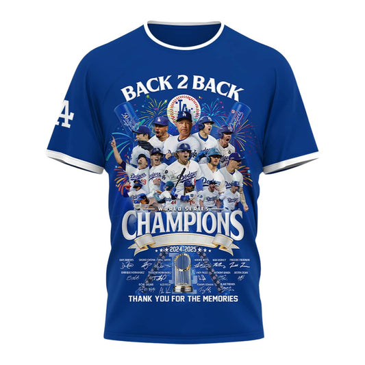 Dodgers Back 2 Back World Series Champions 2024-2025 Shirt