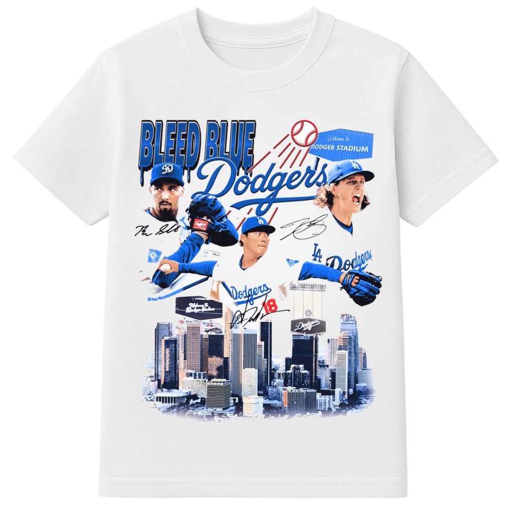 Dodgers Bleed Blue Los Angeles Skyline Shirt