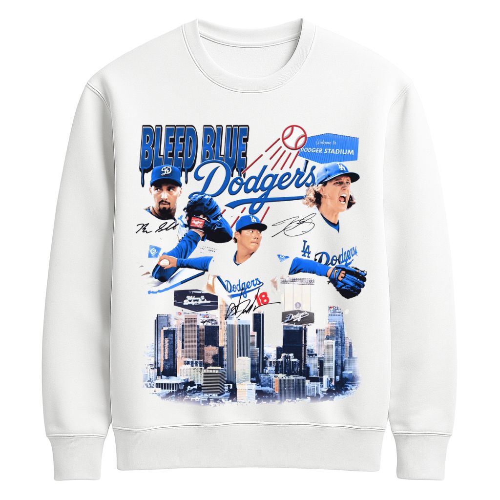 Dodgers Bleed Blue Los Angeles Skyline Shirt
