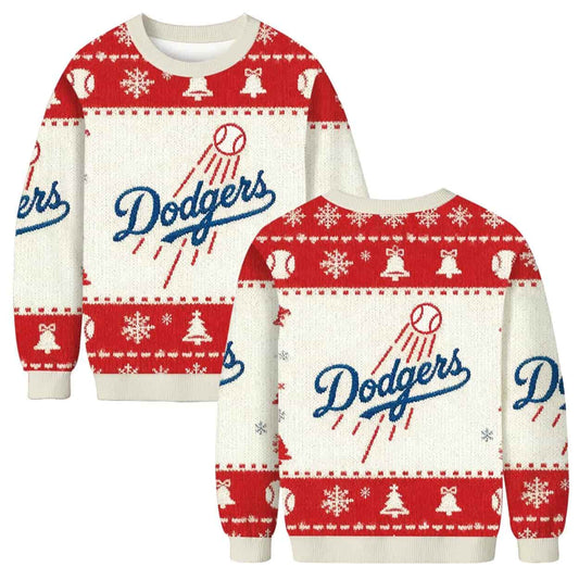 Dodgers Red Christmas Ugly Sweater