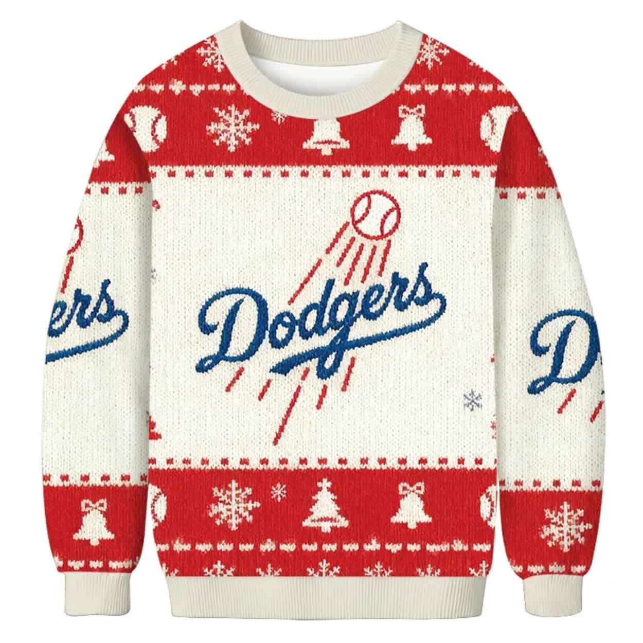 Dodgers Red Christmas Ugly Sweater