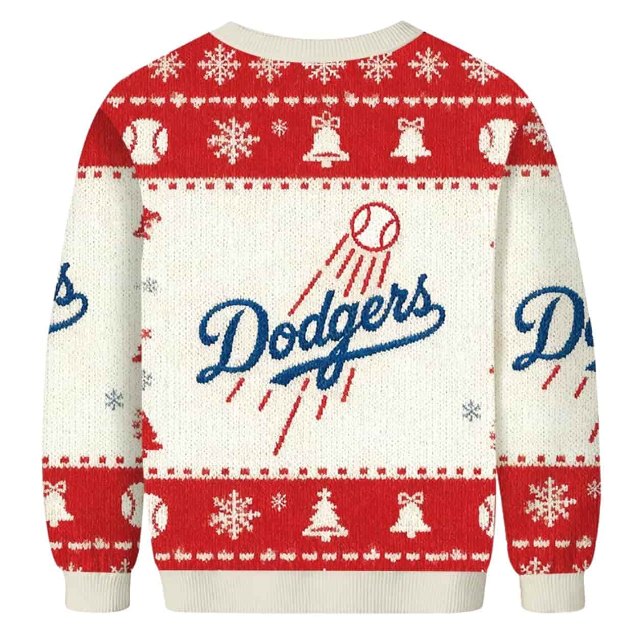 Dodgers Red Christmas Ugly Sweater