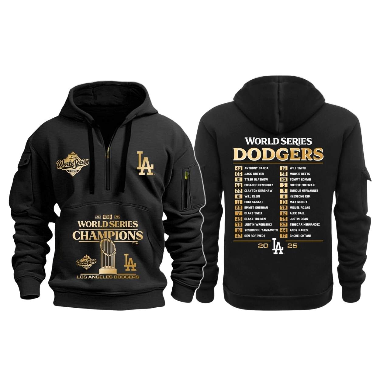 Dodgers World Series Champions 2025 Quarter Zip Hoodie