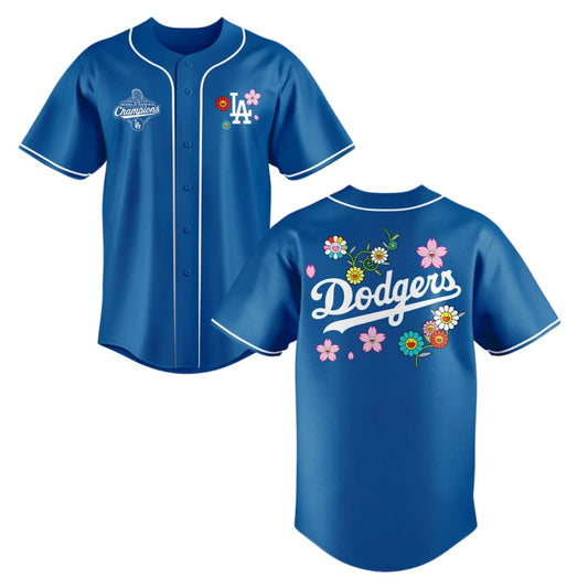 Dodgers x Takashi Murakami 2025 World Series Champions Floral Jersey